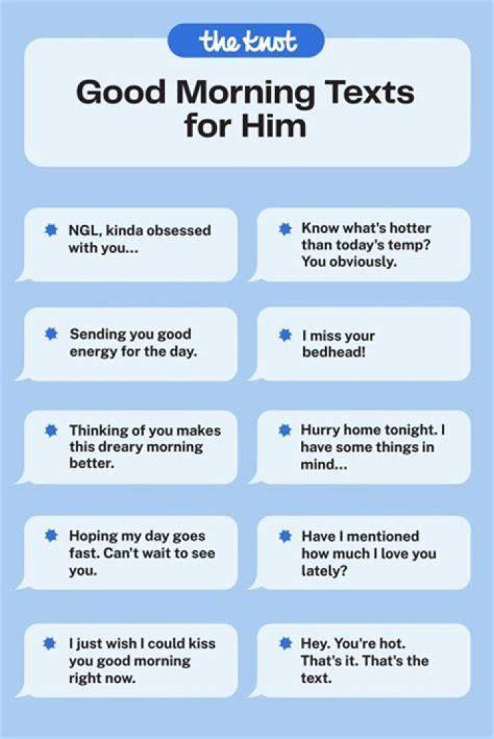 Should I text him good morning everyday?